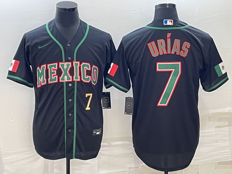 Men 2023 World Cub Mexico #7 Urias Black Nike MLB Jersey